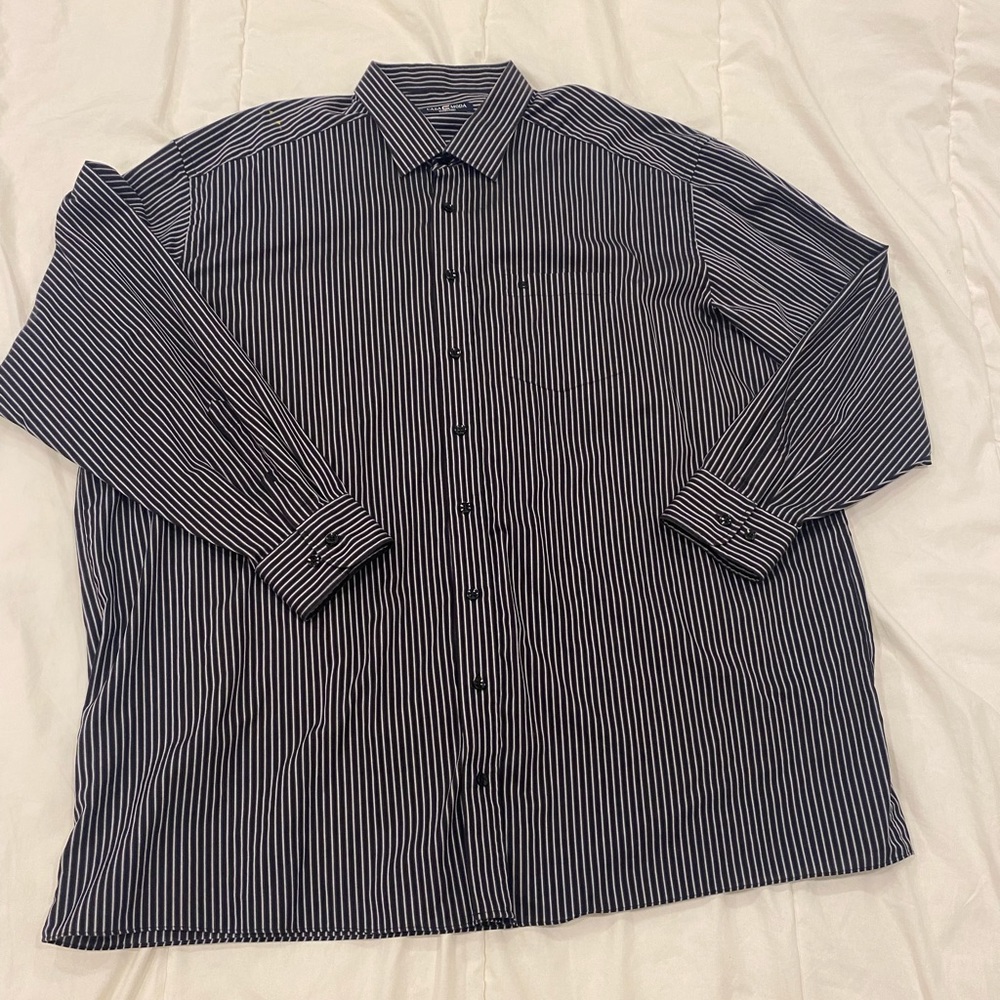 Casa Moda Striped Button Down Dress Shirt- Size 4XL